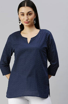 The Blue Heart Kaftan Print Women Top