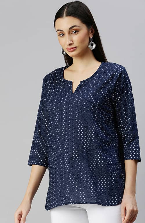 The Blue Heart Kaftan Print Women Top