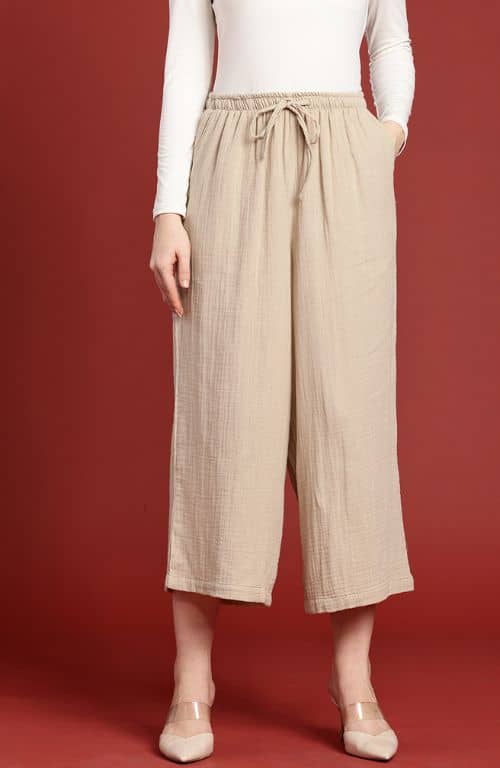 The Hunter Cream Women Wide Leg Pant