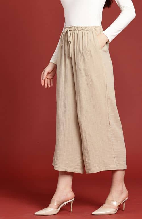 The Hunter Cream Women Wide Leg Pant