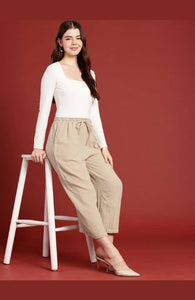 The Hunter Cream Women Wide Leg Pant