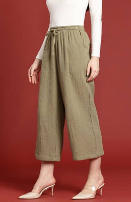 The Hunter Olive Women Wide Leg Pant