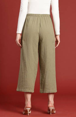 The Hunter Olive Women Wide Leg Pant