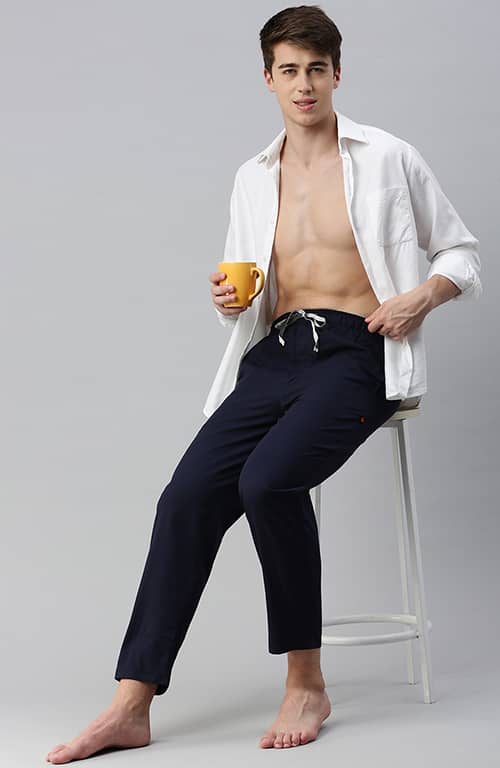 The Midnight Blue Solid Men PJ Pant