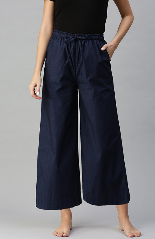 The Midnight Blue Women Wide Leg