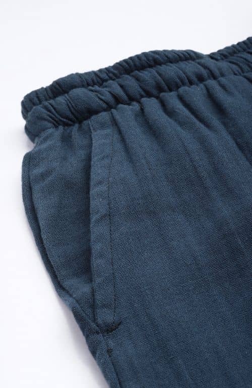 The Prussian Blue Solid Women Wide Leg