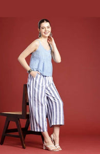 The Royal Candy Stripe Women Wide Leg