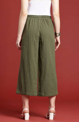 The Royal Dark Moss Women Wide Leg