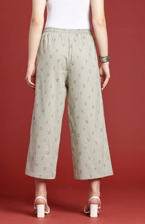 The Sage Palm Printed Women Wide Leg