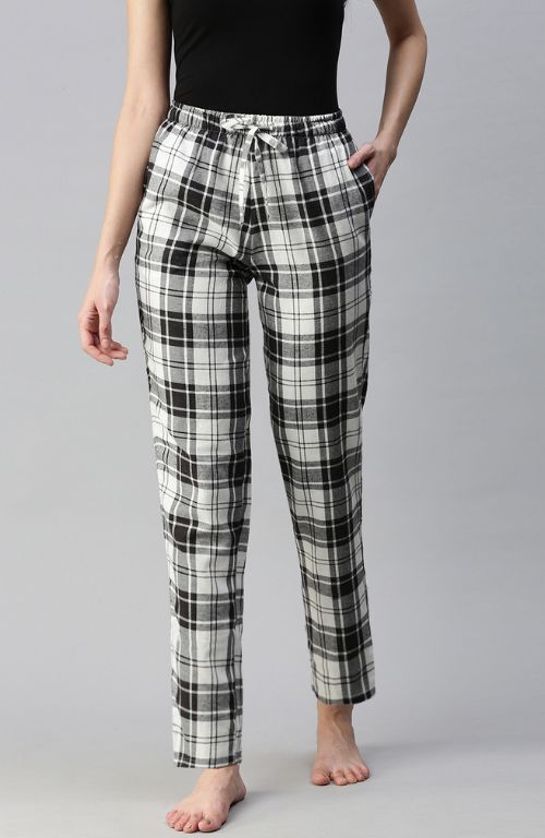 The White Black Grid Women PJ Pant