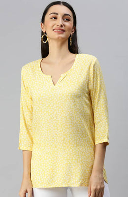 The Yellow Little Blooms Floral Women Top