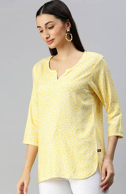 The Yellow Little Blooms Floral Women Top