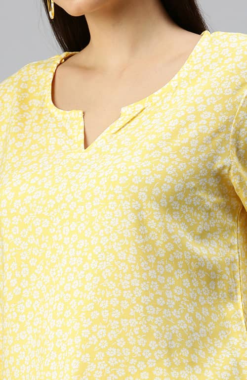 The Yellow Little Blooms Floral Women Top